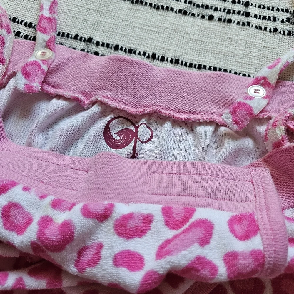 OP Pink and White Leopard Print Terry Bath Towel Wrap - Picture 7 of 11